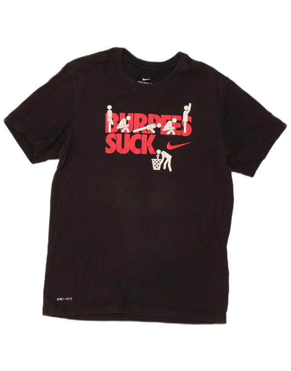 Camiseta Nike Masculina Dri Fit Graphic Top Pequeno Algodão Preto