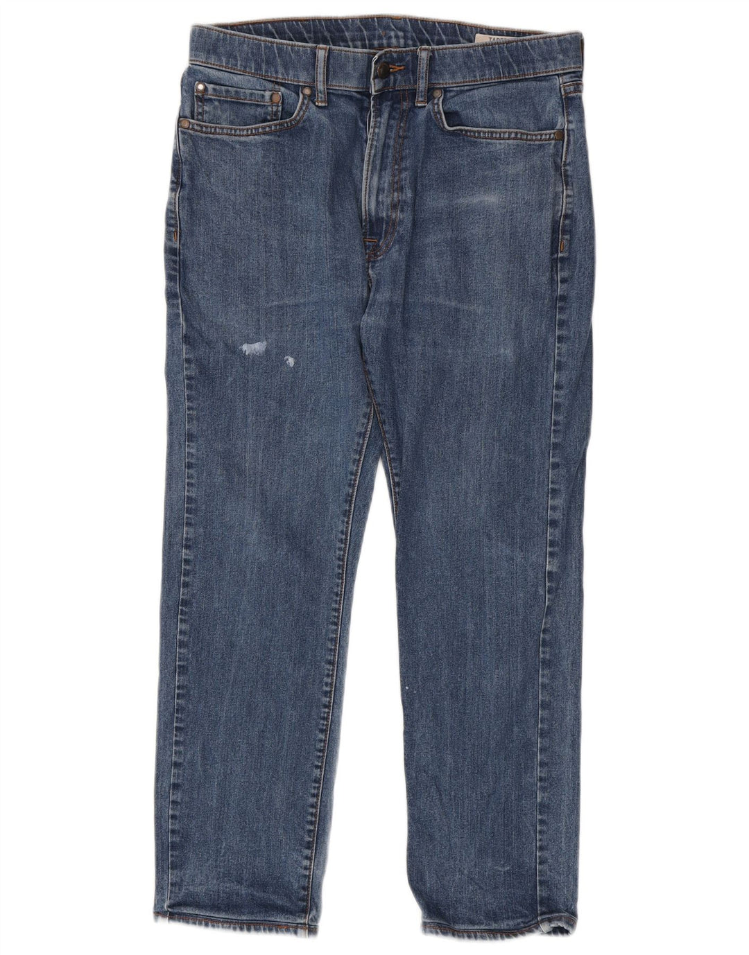 Jeans cônicos masculinos Marks & Spencer W32 L29 algodão azul