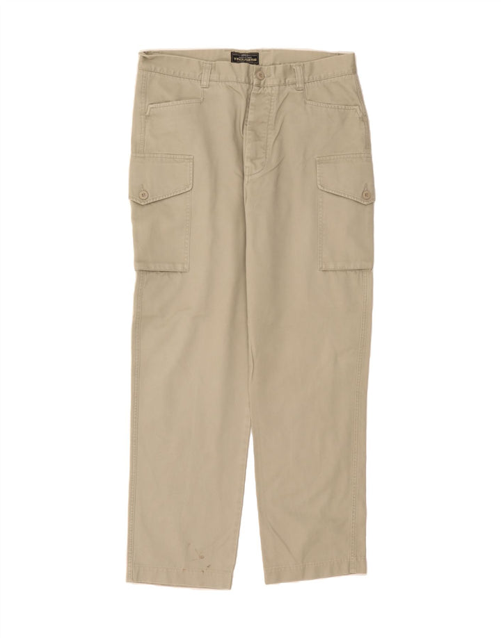 VINTAGE Mens Straight Cargo Trousers IT 54 2XL W34 L32 Beige Cotton Vintage Vintage and Second-Hand Vintage from Messina Hembry 