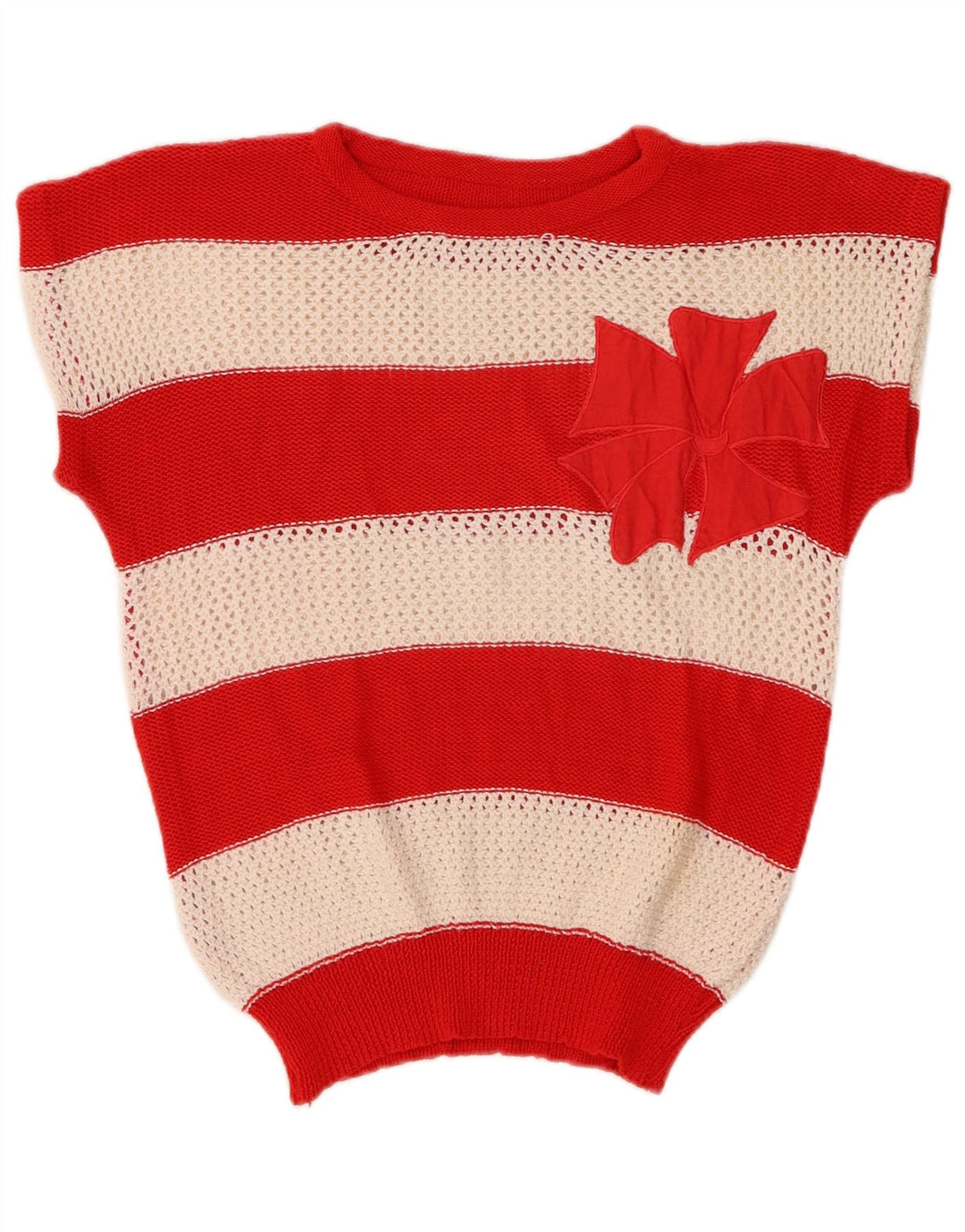 Suéter feminino VINTAGE com gola redonda e gola redonda UK 14 médio multicolorido