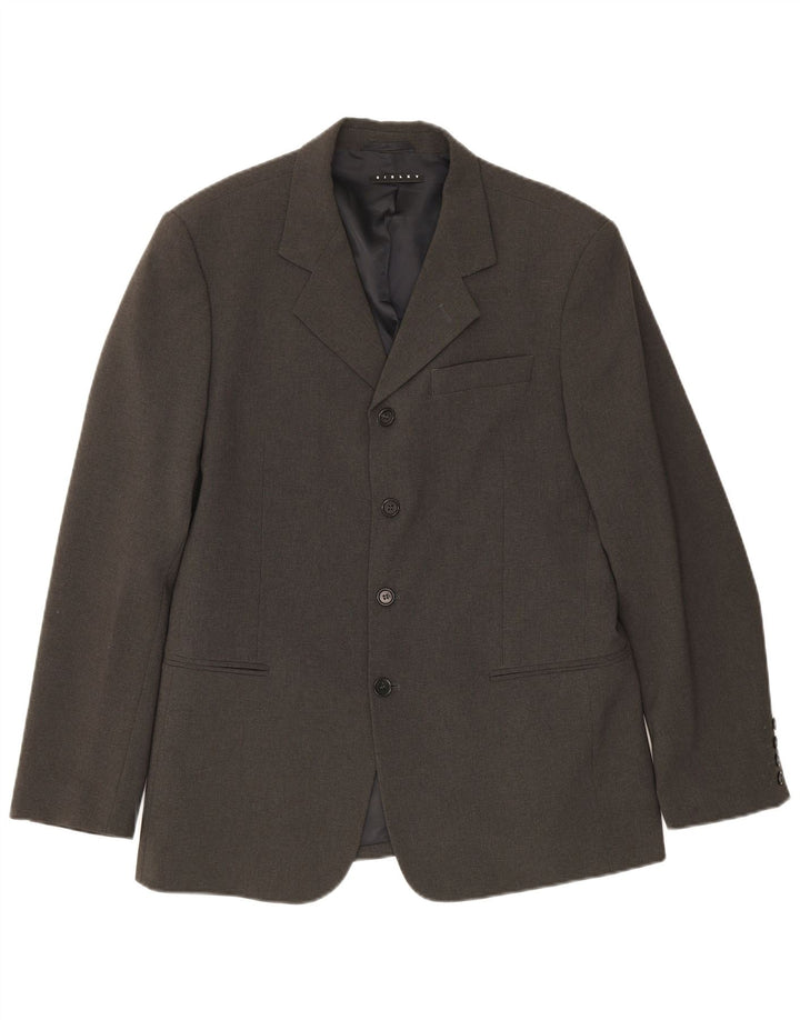 Jaqueta Blazer Sisley Masculina com 4 Botões IT 50 Grande Poliéster Cinza