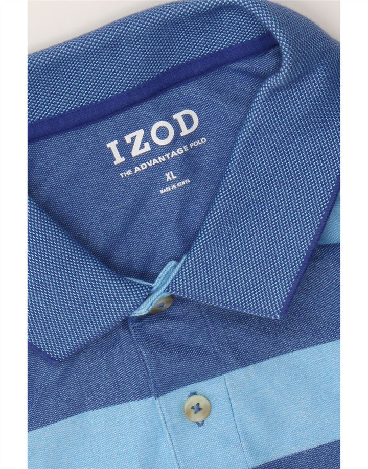 IZOD Mens Polo Shirt XL Blue Striped Vintage Izod and Second-Hand Izod from Messina Hembry 