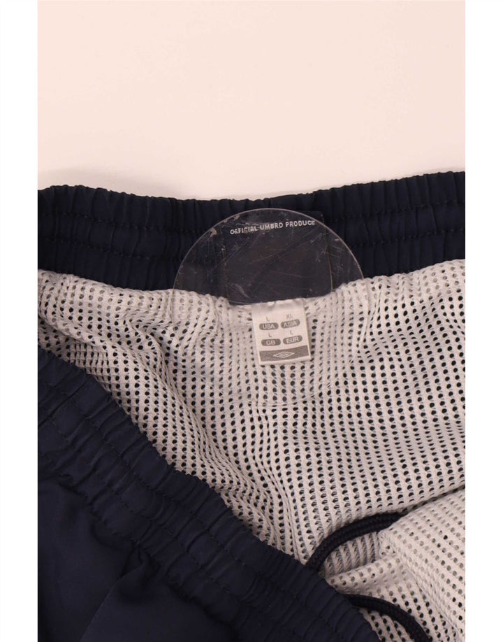 Shorts de banho masculino Umbro grande poliéster azul marinho