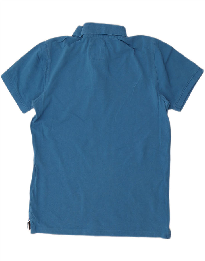 Camisa polo masculina Crew Clothing algodão azul médio