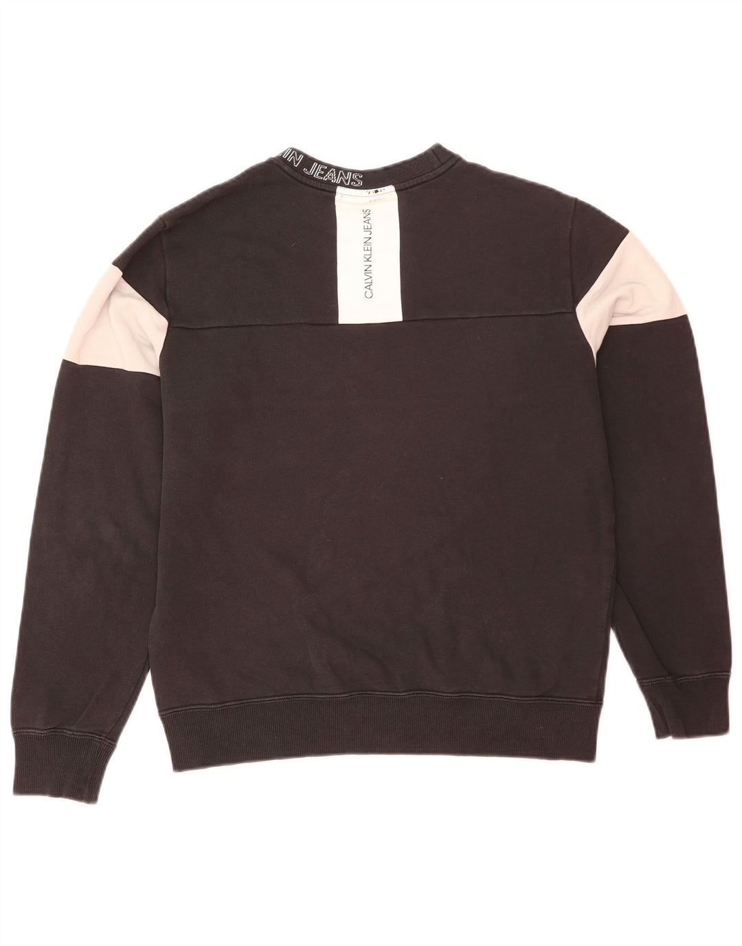 Calvin Klein Jeans moletom gráfico masculino jumper médio preto colorblock