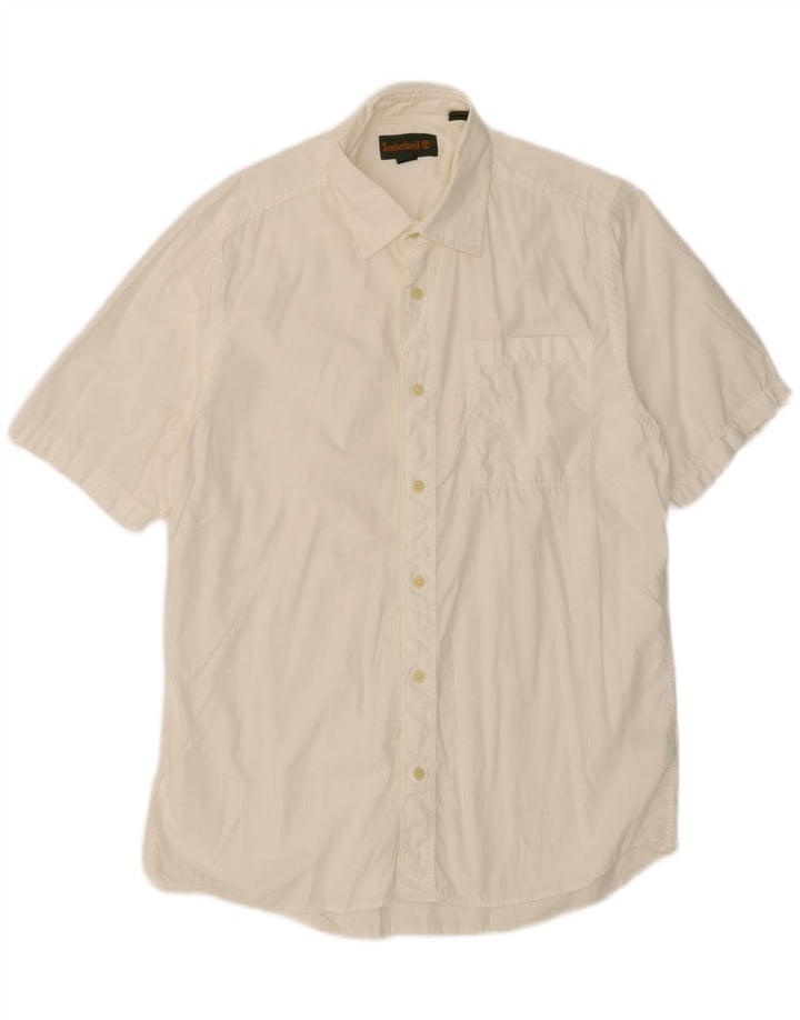 Camisa masculina de manga curta TIMBERLAND médio algodão branco