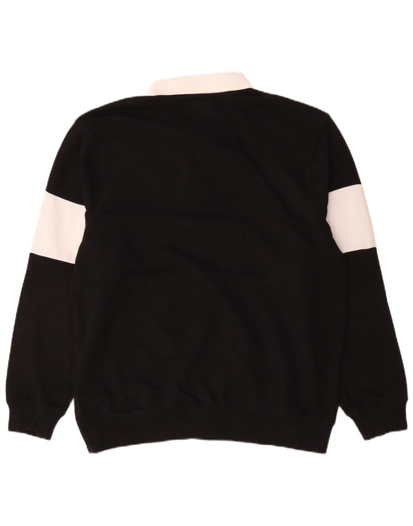 Suéter masculino Ellesse com gola polo e algodão colorblock médio preto