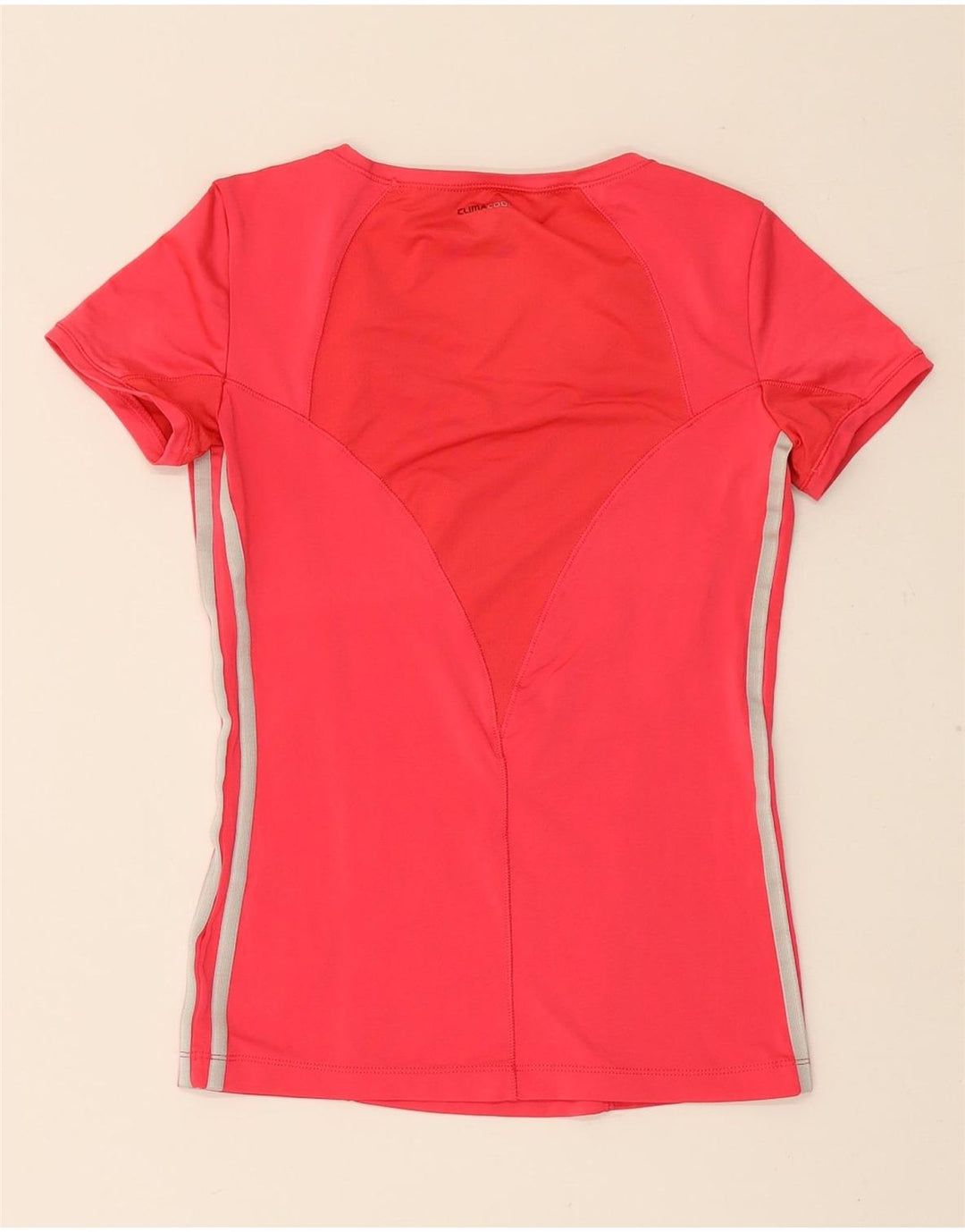 Adidas Womens Climacool T-Shirt Top UK 8 Pequeno Poliéster Vermelho