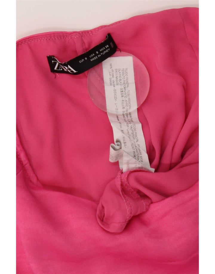 Zara Womens Skort Pequeno W26 Viscose Rosa