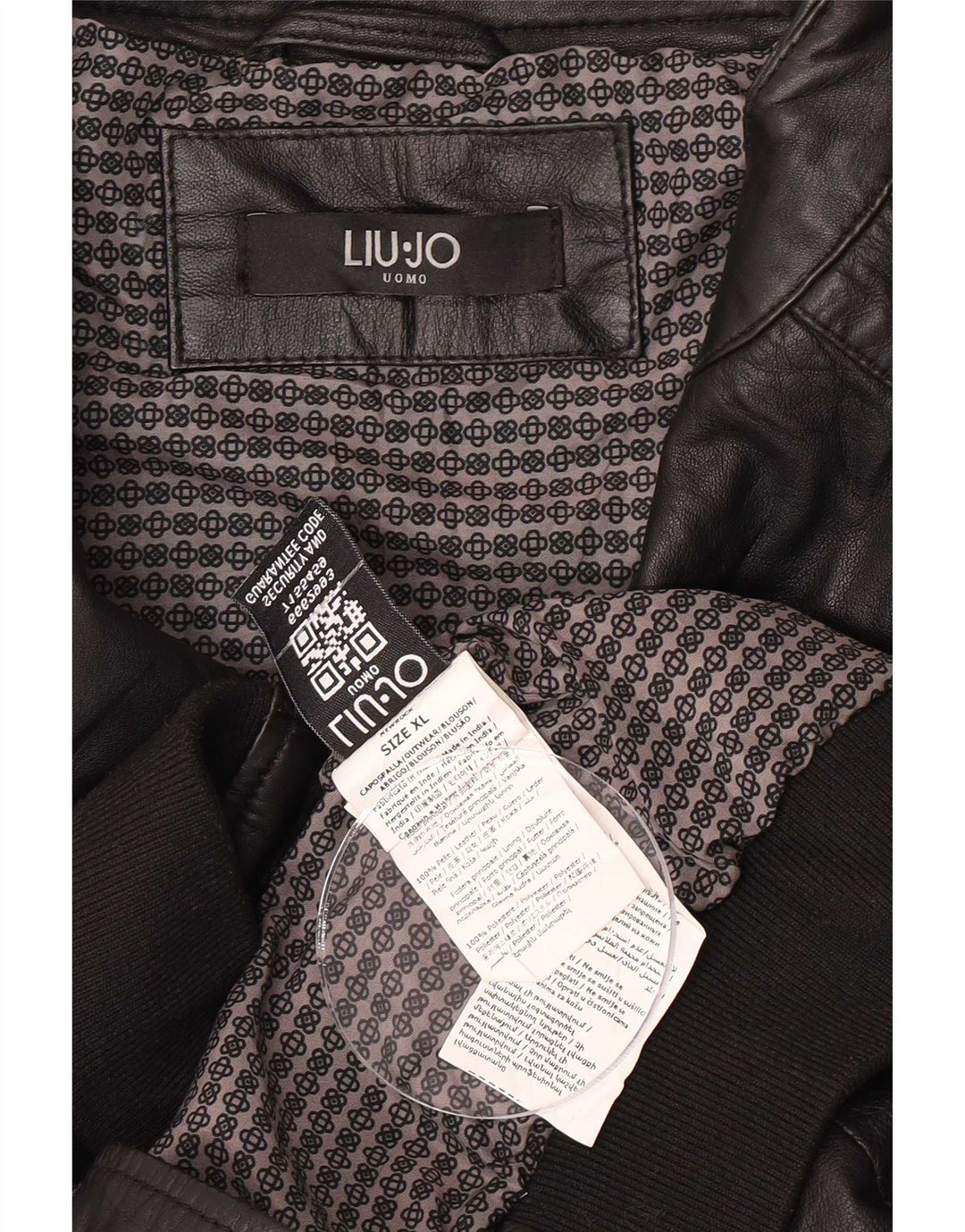 Jaqueta de couro masculina Liu Jo UK 42 XL preta