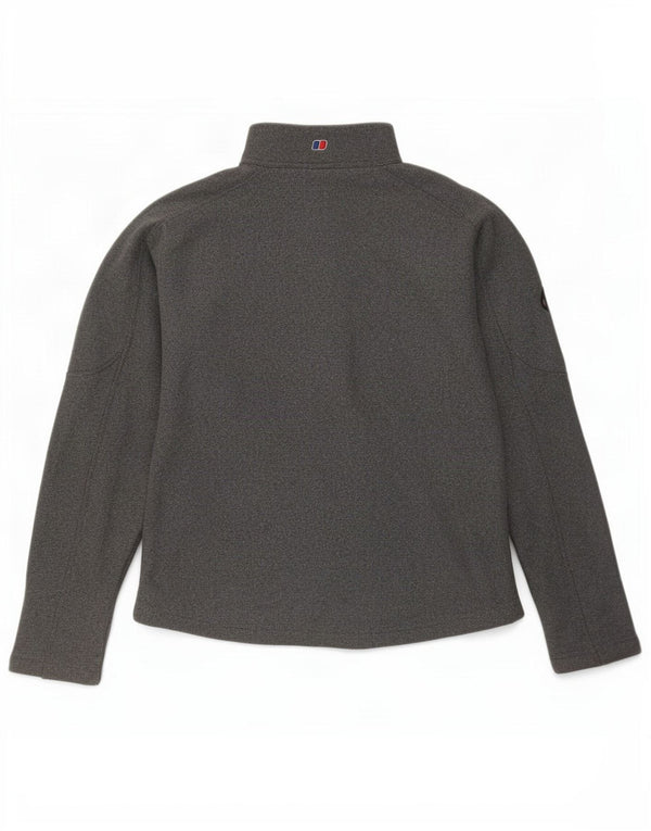 Berghaus Suéter feminino com zíper e gola em poliéster UK 12 cinza médio