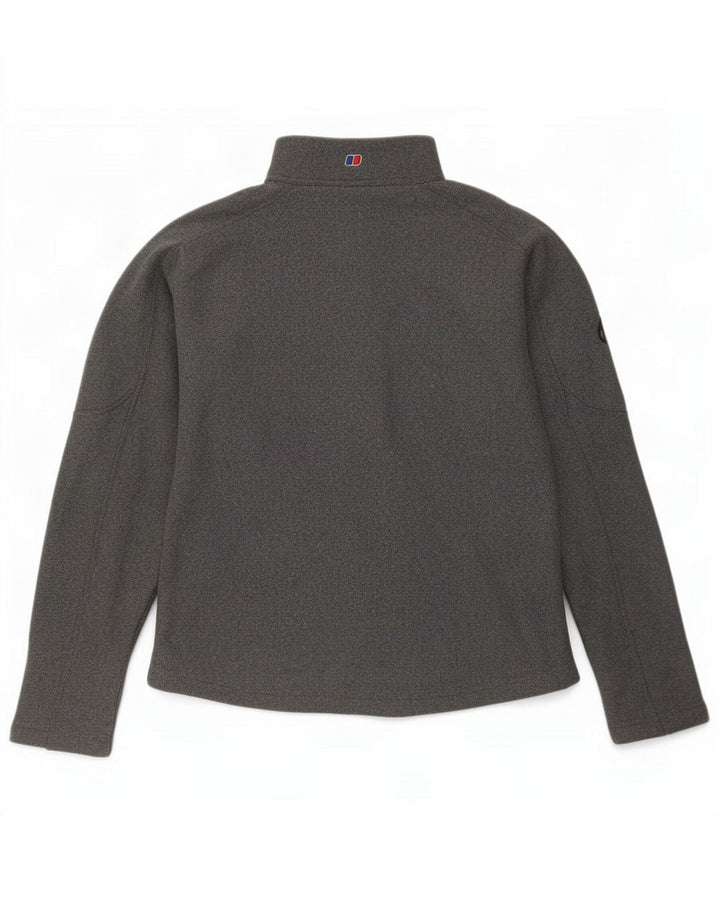 Berghaus Suéter feminino com zíper e gola em poliéster UK 12 cinza médio