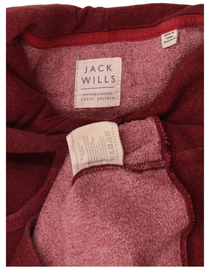 Jumper com capuz gráfico masculino JACK WILLS pequeno algodão manchado cor de vinho