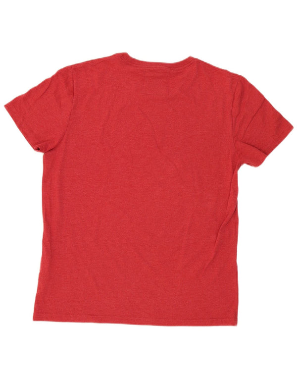 Superdry Mens Graphic T-Shirt Top Grande Algodão Vermelho