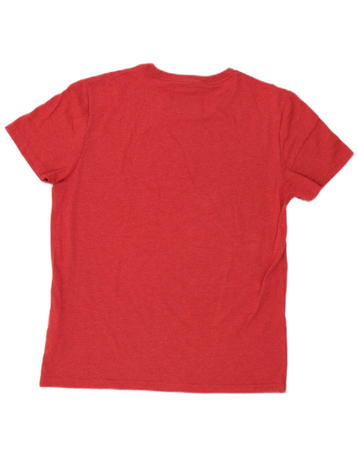 Superdry Mens Graphic T-Shirt Top Grande Algodão Vermelho