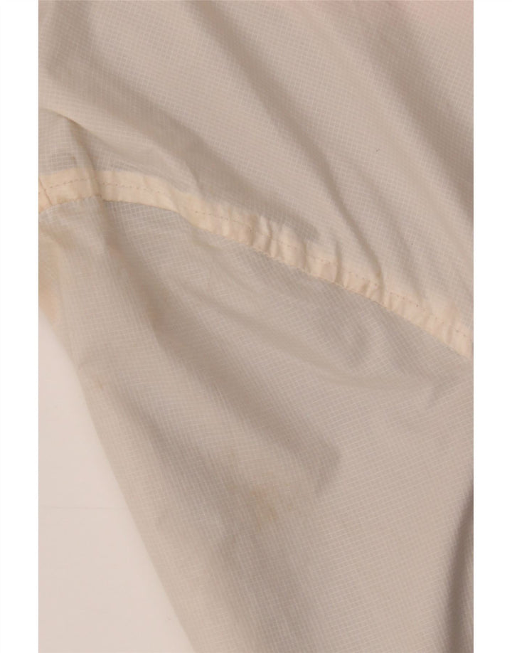 Jaqueta corta-vento feminina com capuz Weird Fish Reino Unido 14 grande bloco colorido branco