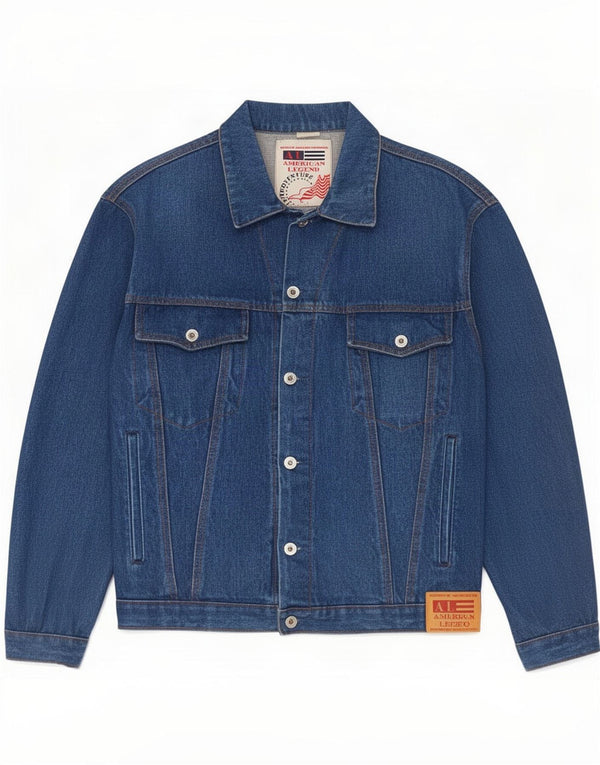 Jaqueta jeans masculina American Legend UK 36 algodão azul pequeno