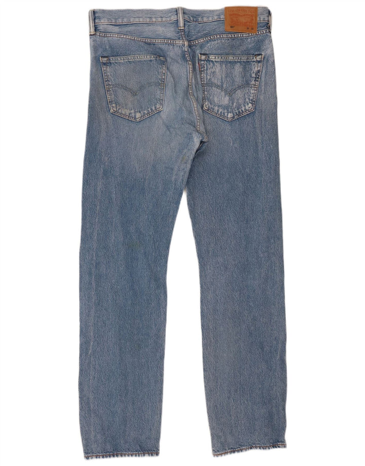 Levi's Masculino 501 Straight Jeans W34 L32 Azul Algodão