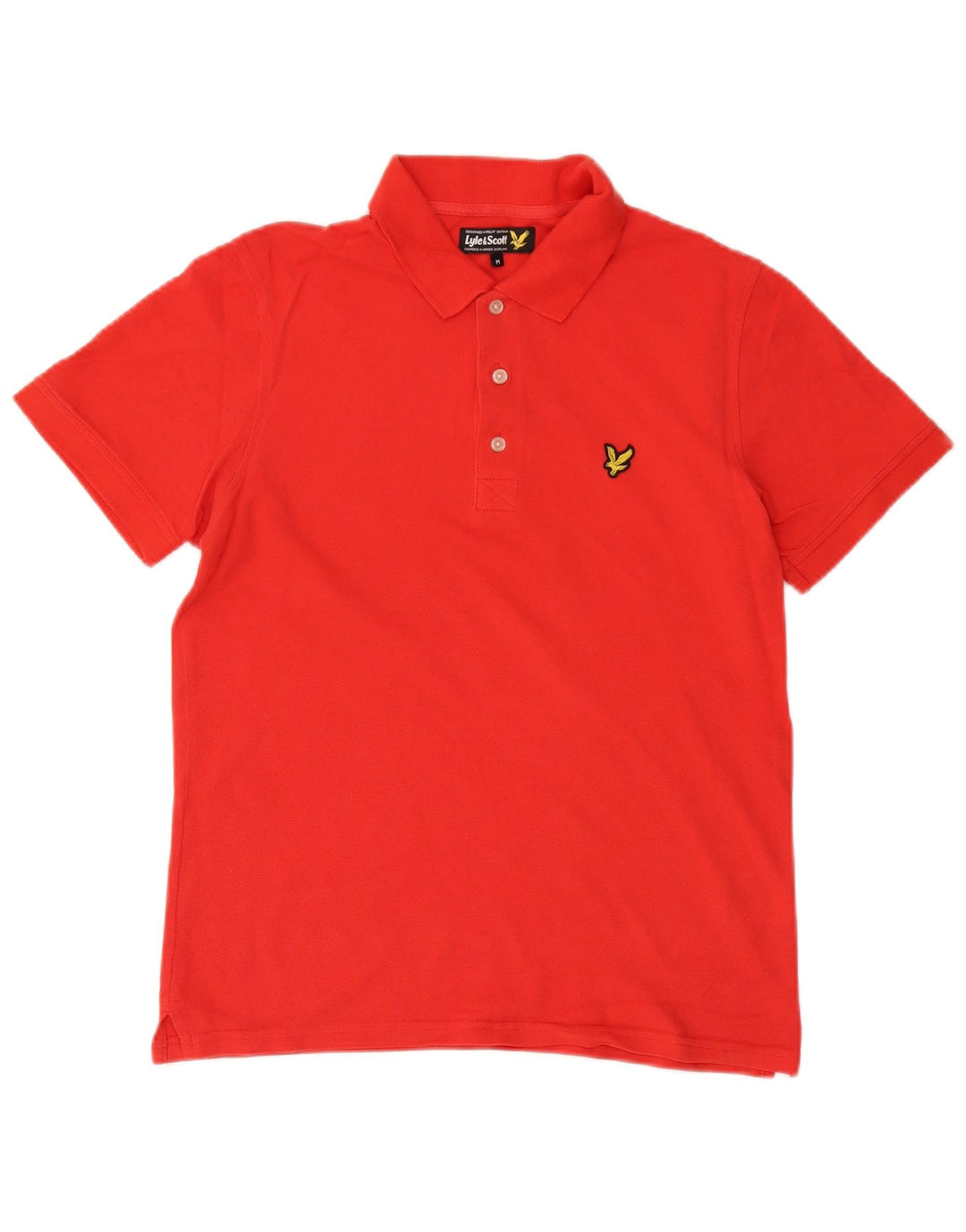 Camisa polo masculina Lyle & Scott de algodão vermelho médio