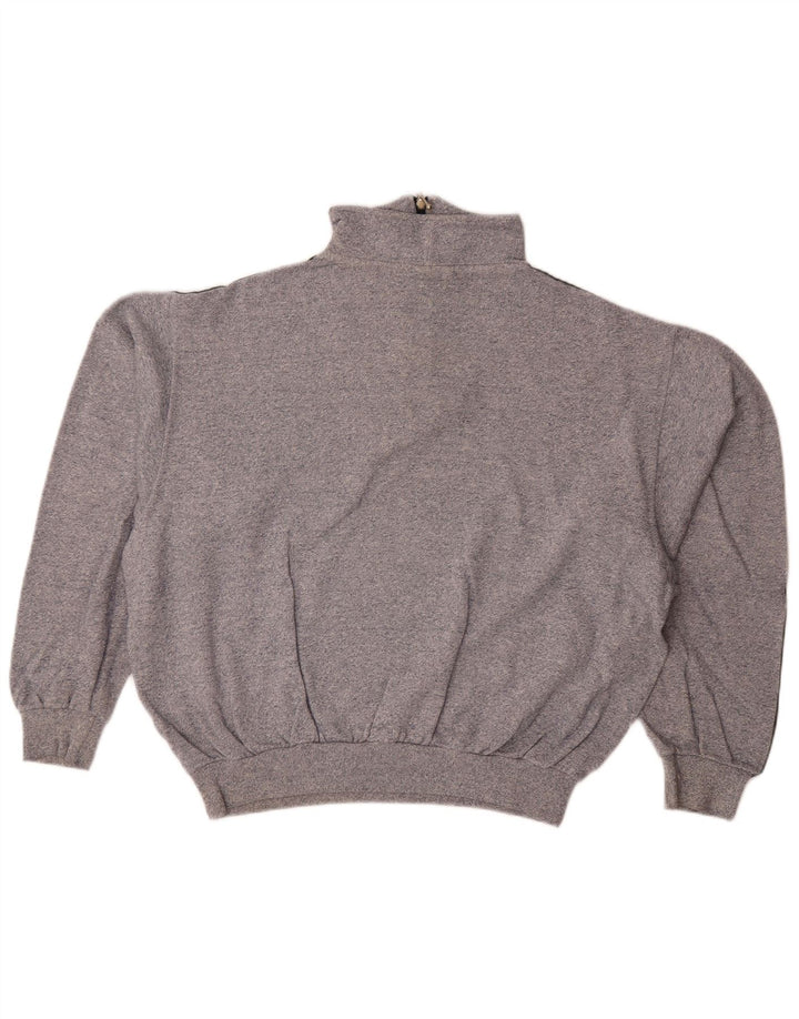 Asics feminino gráfico moletom jumper UK 16 grande cinza colorblock
