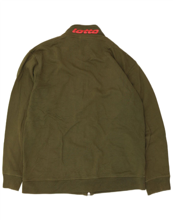 Lotto Mens Graphic Tracksuit Top Jacket Médio Algodão Cáqui