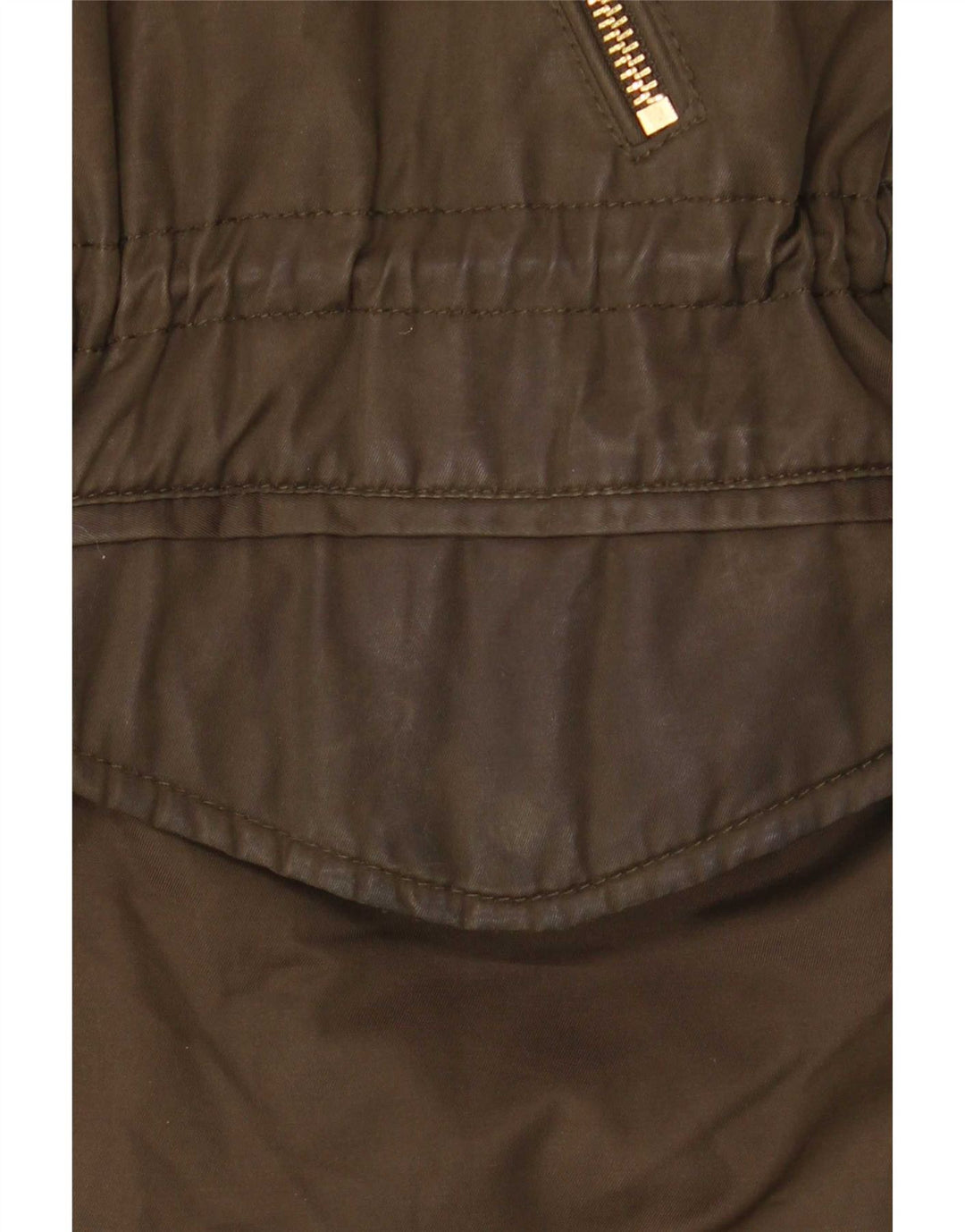 Zara Jaqueta feminina Sherpa Parka com capuz Reino Unido 14 Médio Caqui