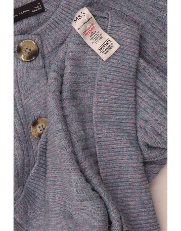 Suéter cardigã feminino Marks & Spencer Reino Unido 14 acrílico azul médio