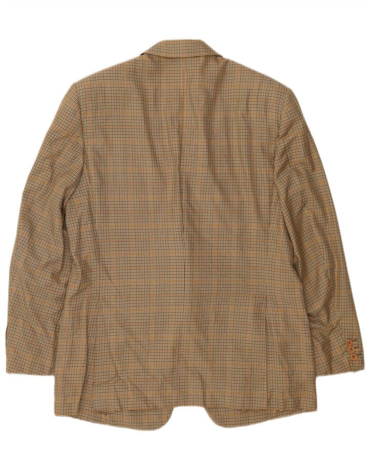 Jaqueta blazer masculina Burberrys com 2 botões IT 52 grande algodão xadrez bege
