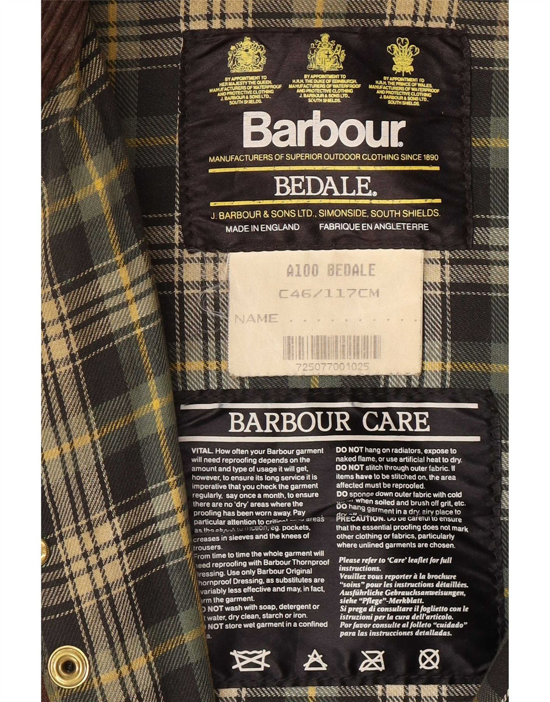 Jaqueta masculina Barbour Bedale de algodão encerado Reino Unido 46 XL cáqui