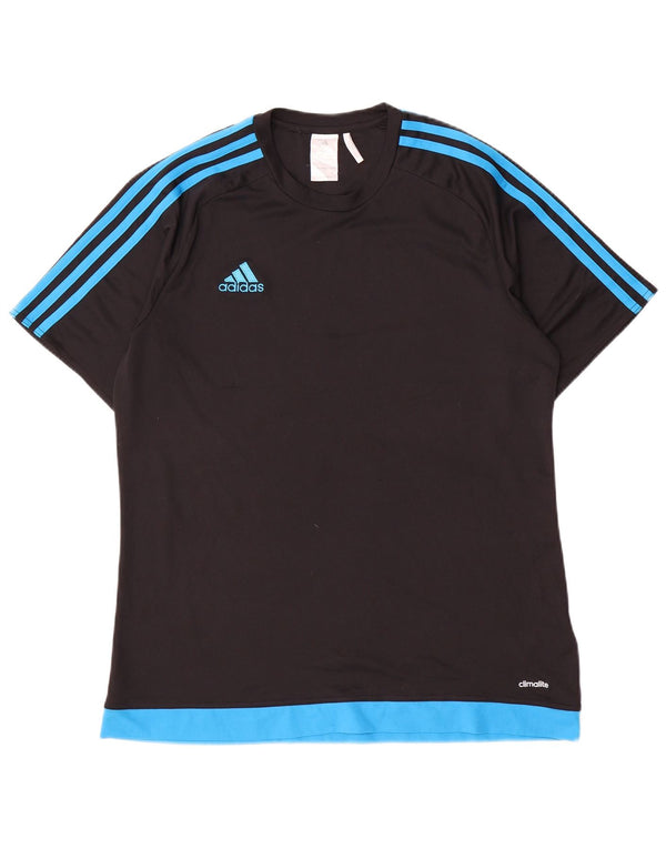 Adidas Mens Climalite Camiseta Top Grande Poliéster Preto