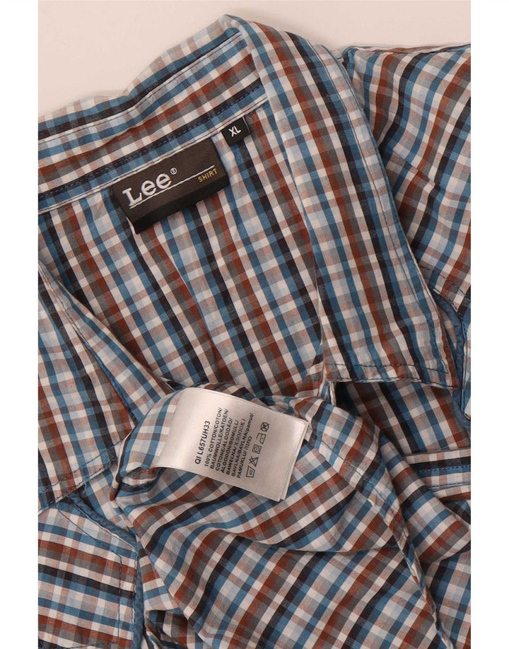 Camisa masculina de manga curta Lee XL algodão xadrez multicolorido