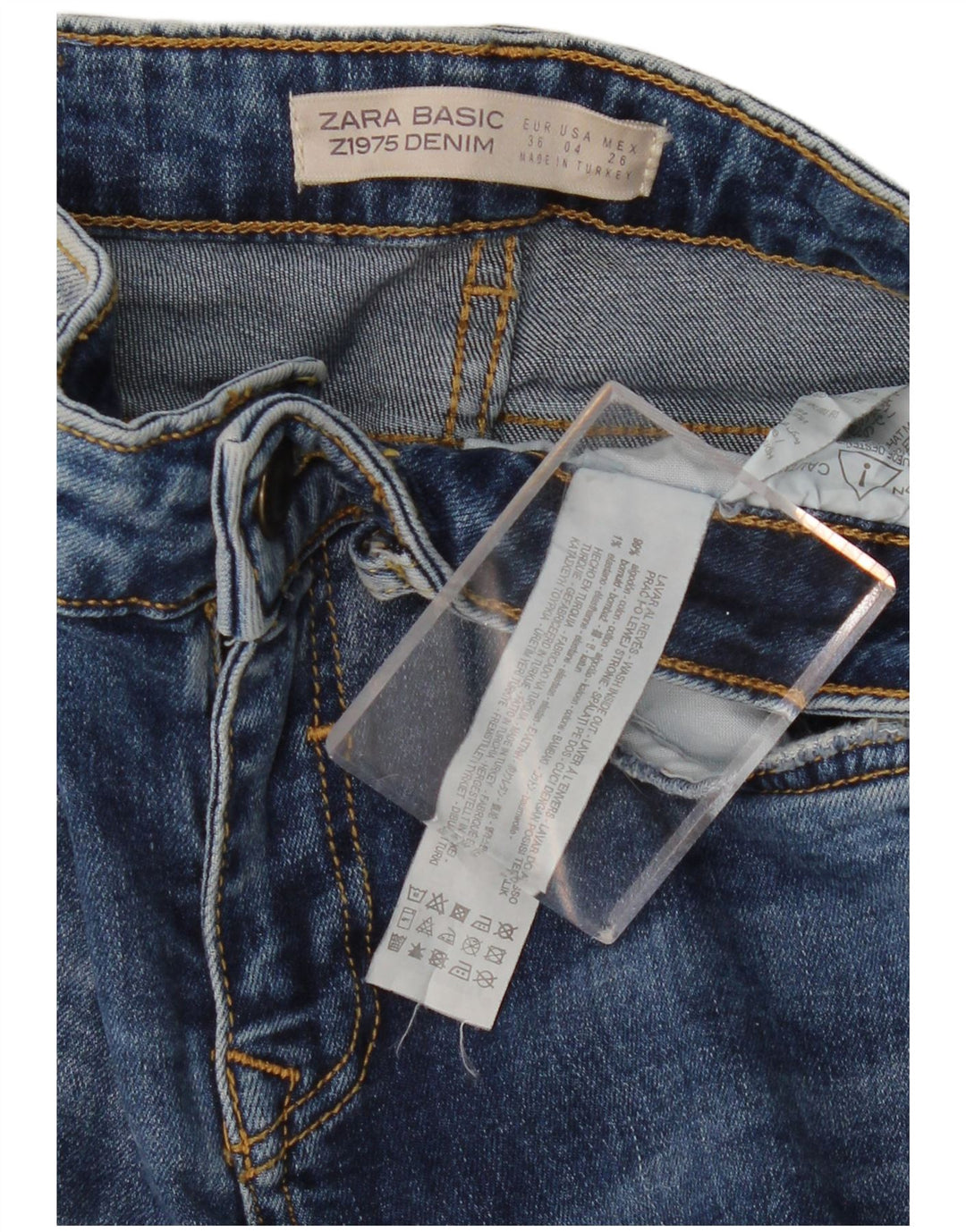 Calça jeans skinny feminina ZARA EU 36 XS W26 L27 azul algodão