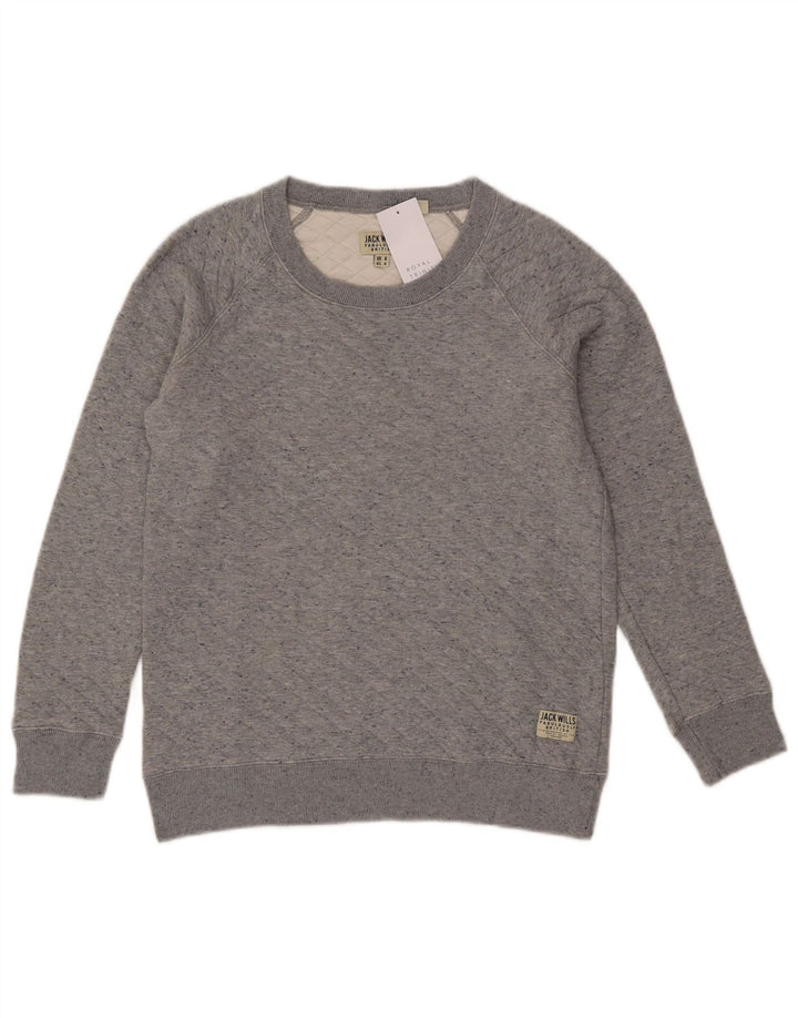 Jack Wills moletom feminino oversized jumper Reino Unido 8 pequeno algodão cinza