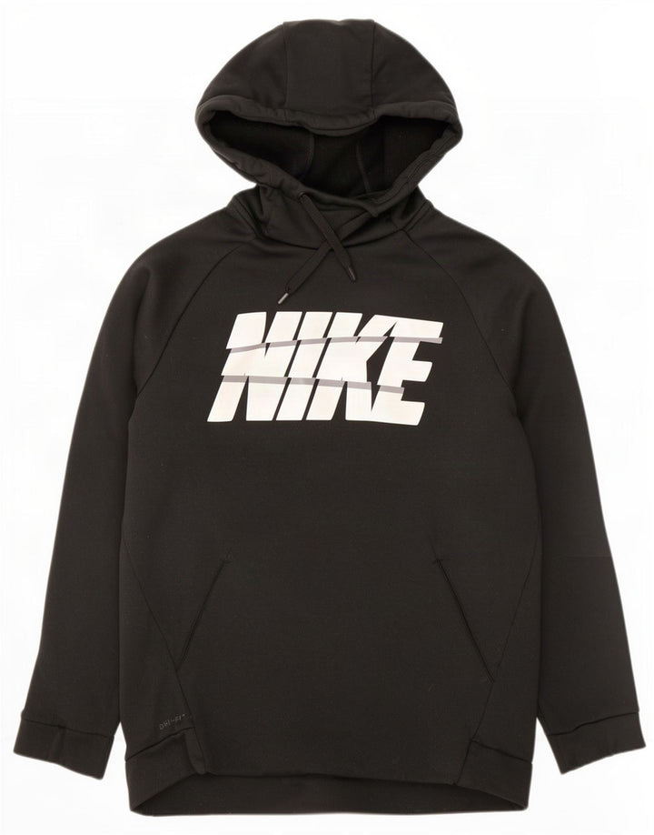 Suéter Nike masculino Dri Fit Graphic com capuz médio preto poliéster