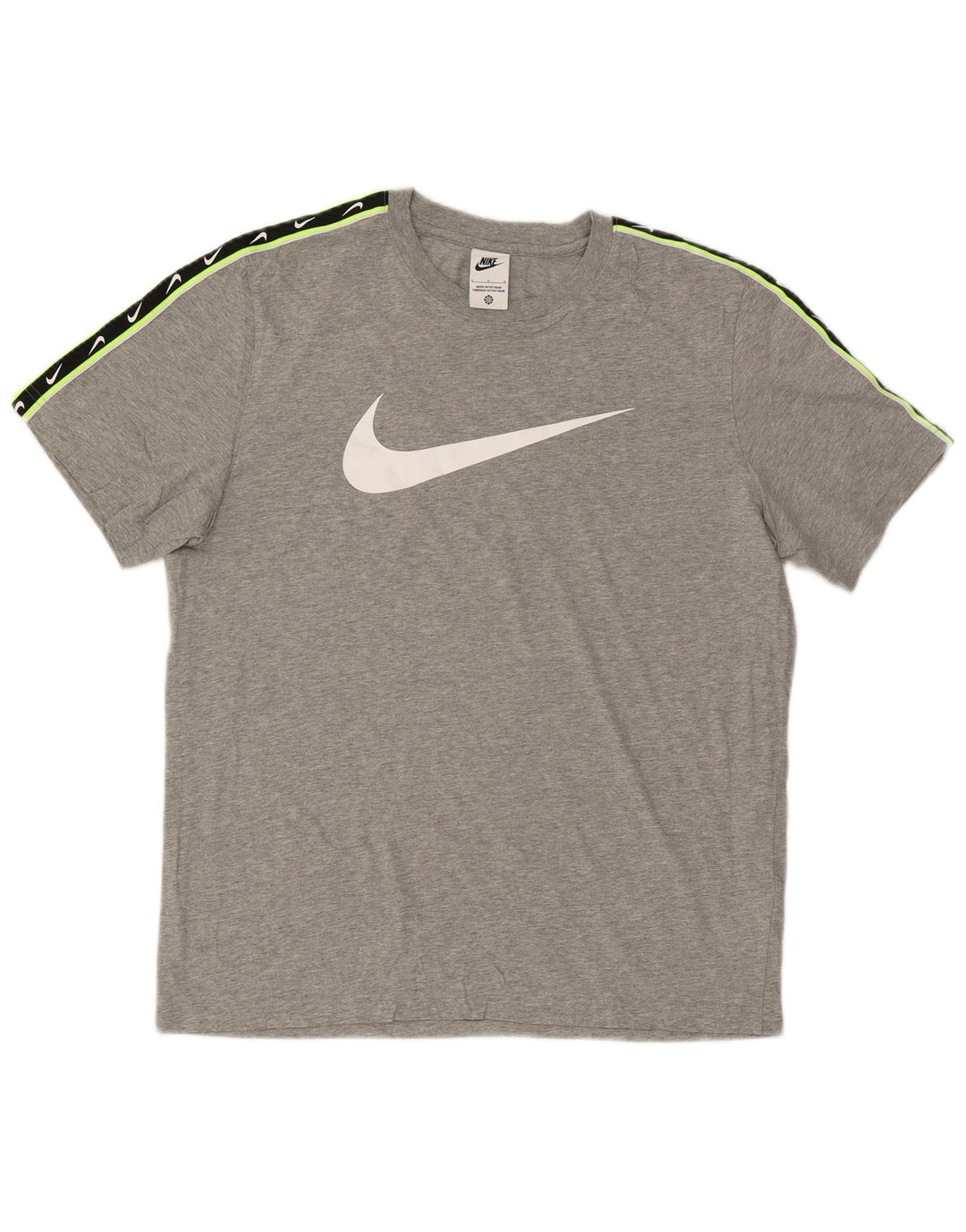 Camiseta gráfica masculina Nike grande algodão colorblock cinza