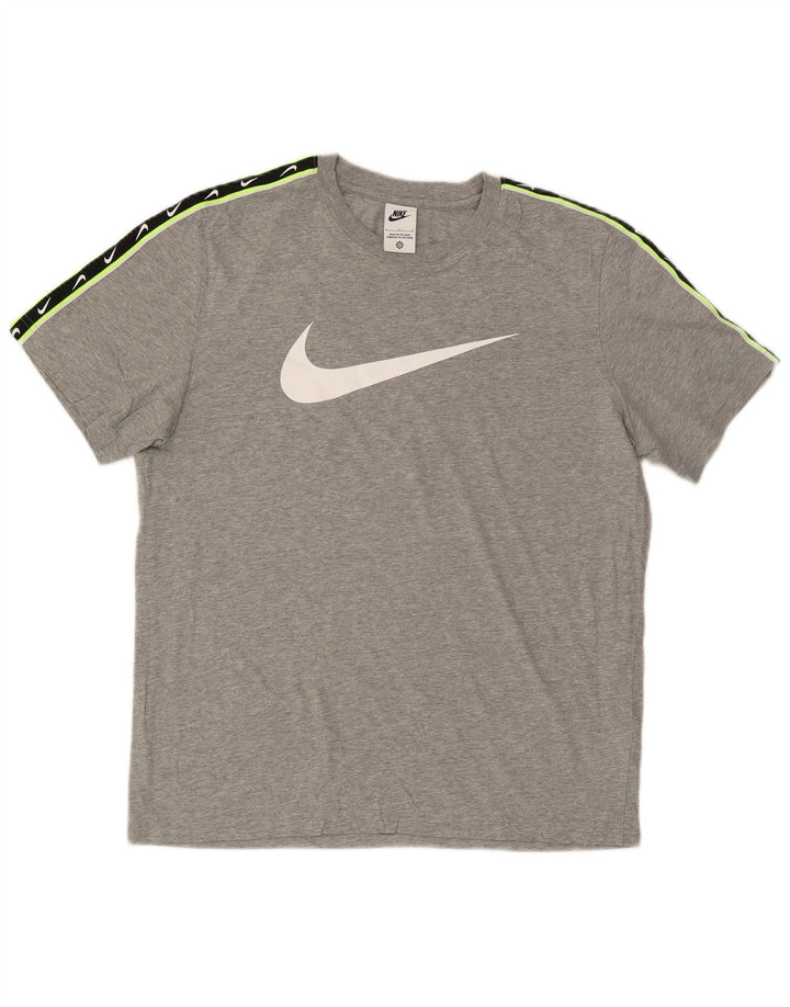 Camiseta gráfica masculina Nike grande algodão colorblock cinza