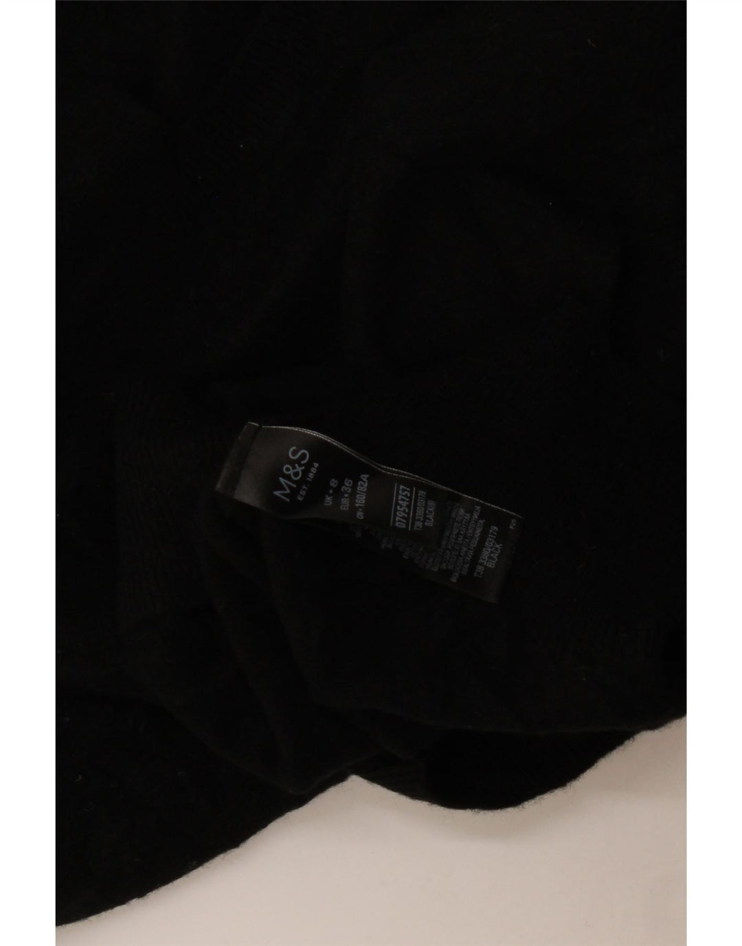 Suéter feminino Marks & Spencer Autograph com gola redonda Reino Unido 8 pequeno preto