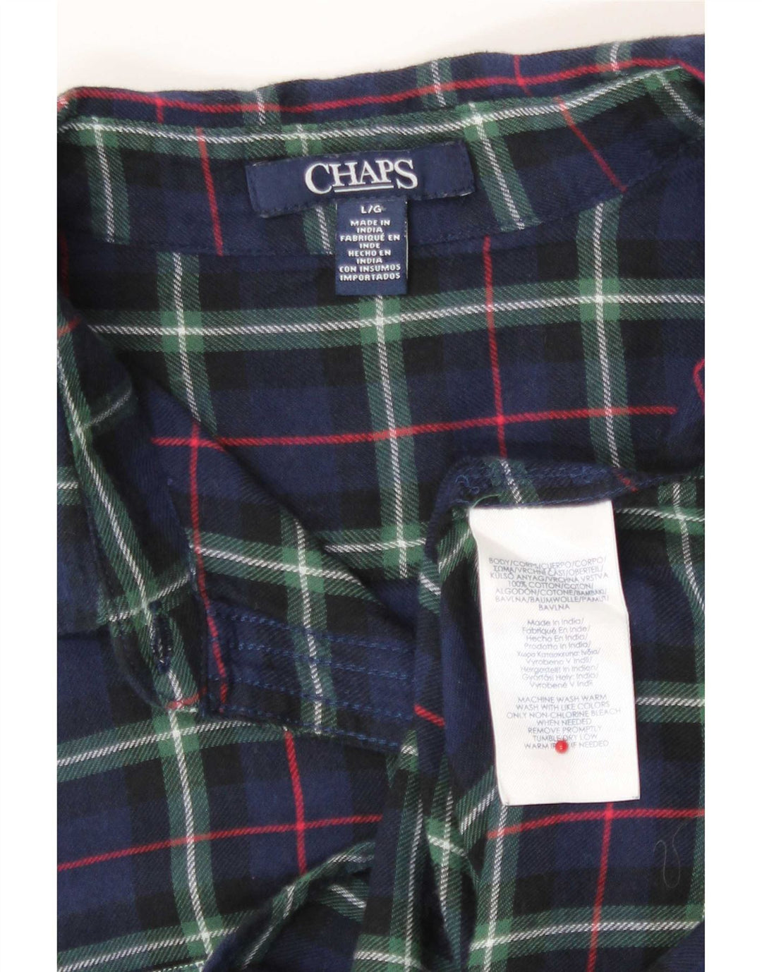 Camisa feminina de flanela Chaps Reino Unido 16 grande algodão xadrez azul marinho