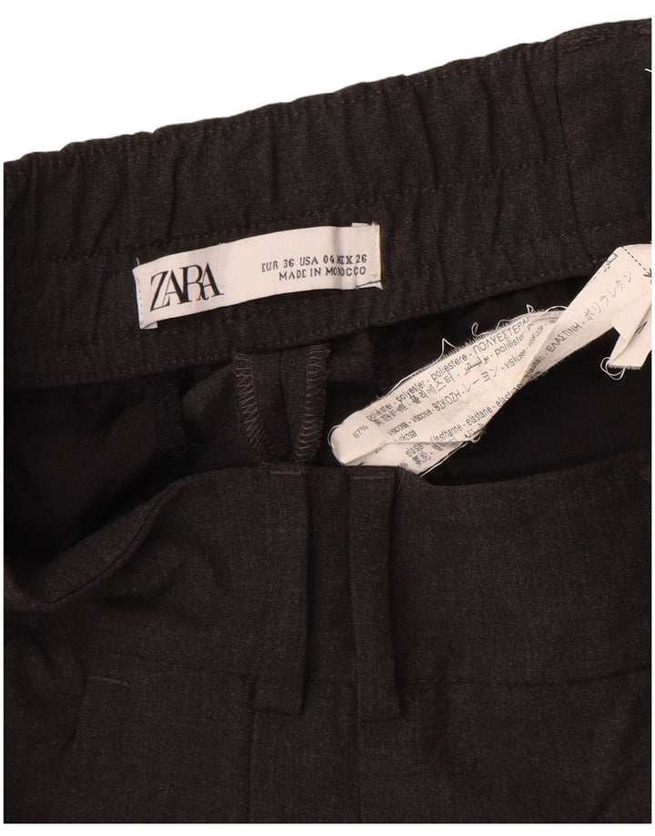 Calça Chino Feminina Zara EU 36 Pequeno W26 L25 Poliéster Cinza