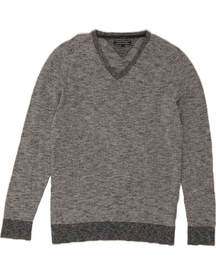 TOMMY HILFIGER Mens V-Neck Jumper Sweater Large Navy Blue Cotton Vintage Tommy Hilfiger and Second-Hand Tommy Hilfiger from Messina Hembry 