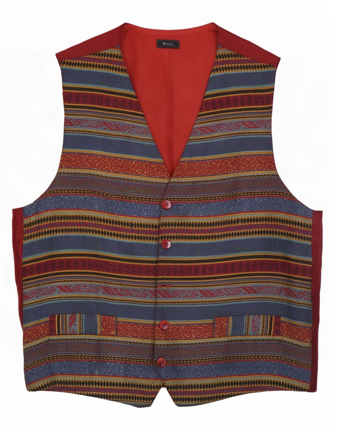 Colete masculino vintage médio multicolorido Fair Isle