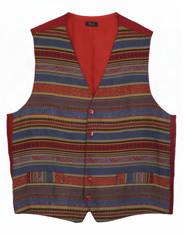 Colete masculino vintage médio multicolorido Fair Isle