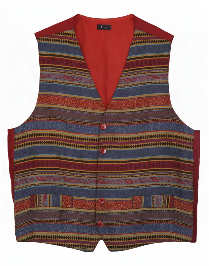 Colete masculino vintage médio multicolorido Fair Isle