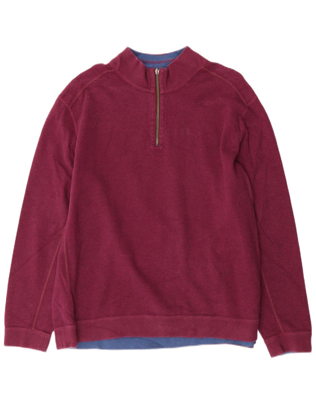 TOMMY BAHAMA moletom masculino com zíper e gola 2XL algodão roxo