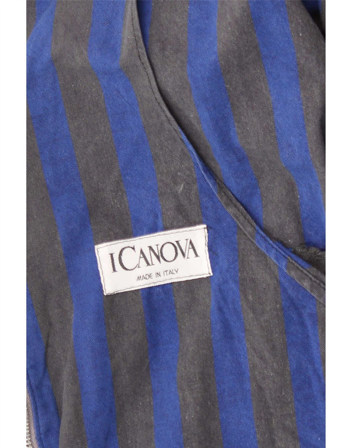 Jaqueta bomber feminina vintage UK 18 XL listrada azul