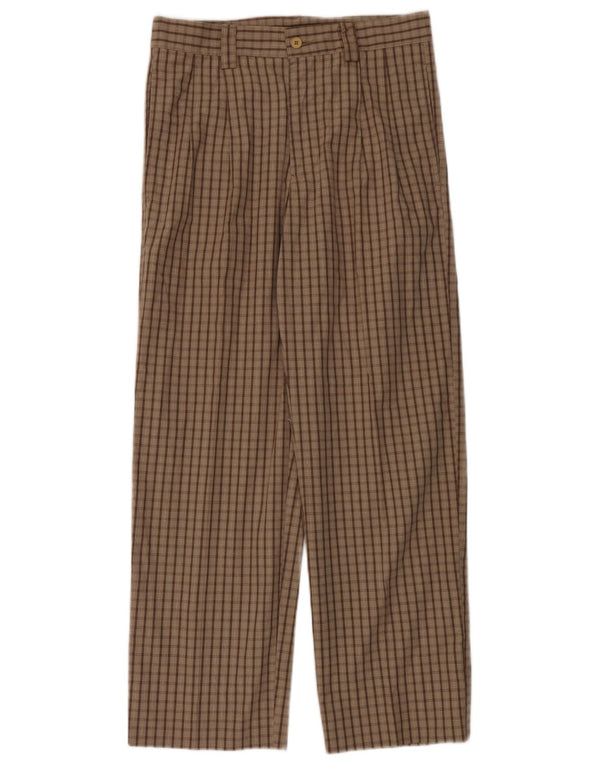 Calça Chino Masculina Carrera IT 46 Pequena W30 L28 Algodão Xadrez Marrom