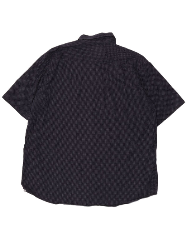 Camisa masculina alta de manga curta Lee 3XL algodão manchado azul marinho