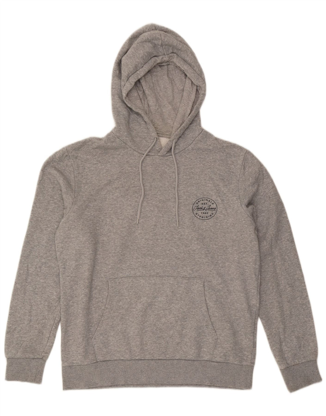 Jack & Jones moletom com capuz masculino grande algodão cinza