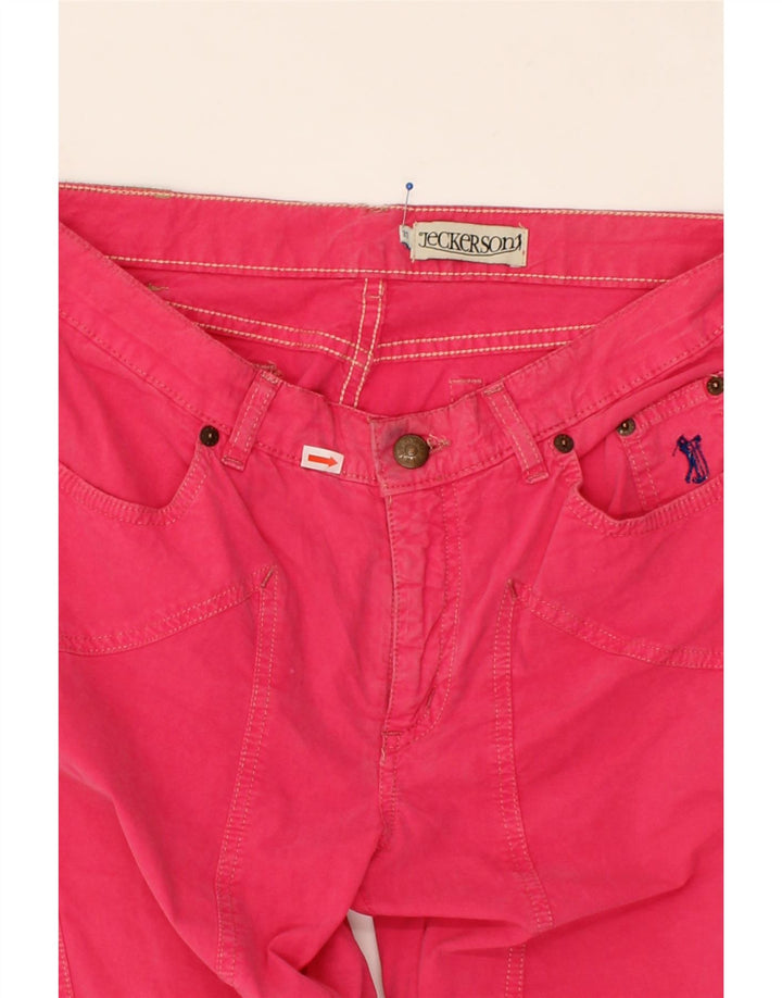 JECKERSON Womens Straight Casual Trousers W31 L29 Pink Cotton Vintage Jeckerson and Second-Hand Jeckerson from Messina Hembry 