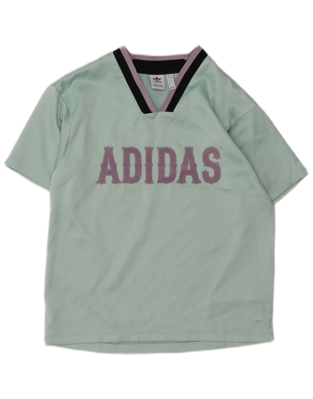 ADIDAS Womens Oversized Graphic T-Shirt Top UK 8 Pequeno Verde Poliéster